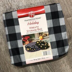 Huntington Home Holiday Wreath Storage Bag - Black and Gray